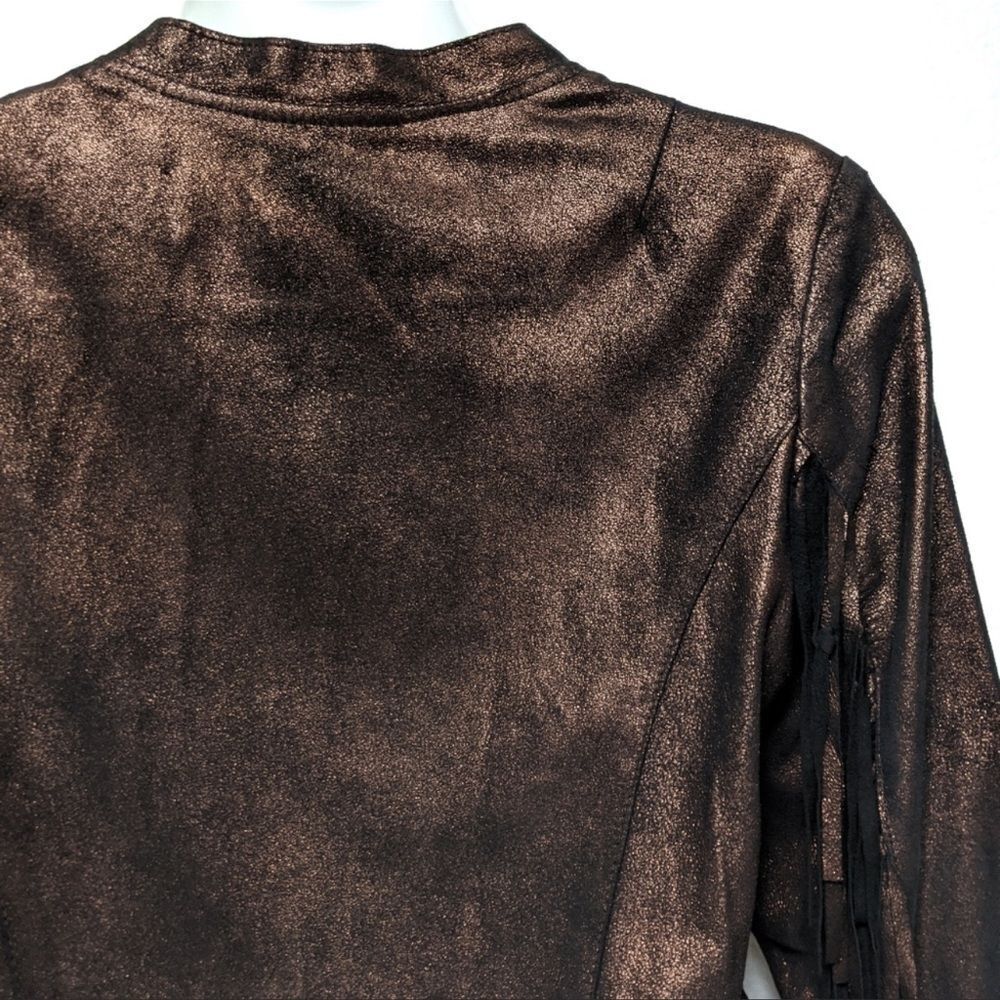 CLEOBELLA Everly Metallic Leather Fringe Jacket S - Picture 7 of 10